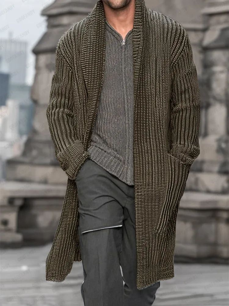 Casual Relaxed Fit Long Knit Cardigan sold by Coofandy product image thumbnail 2