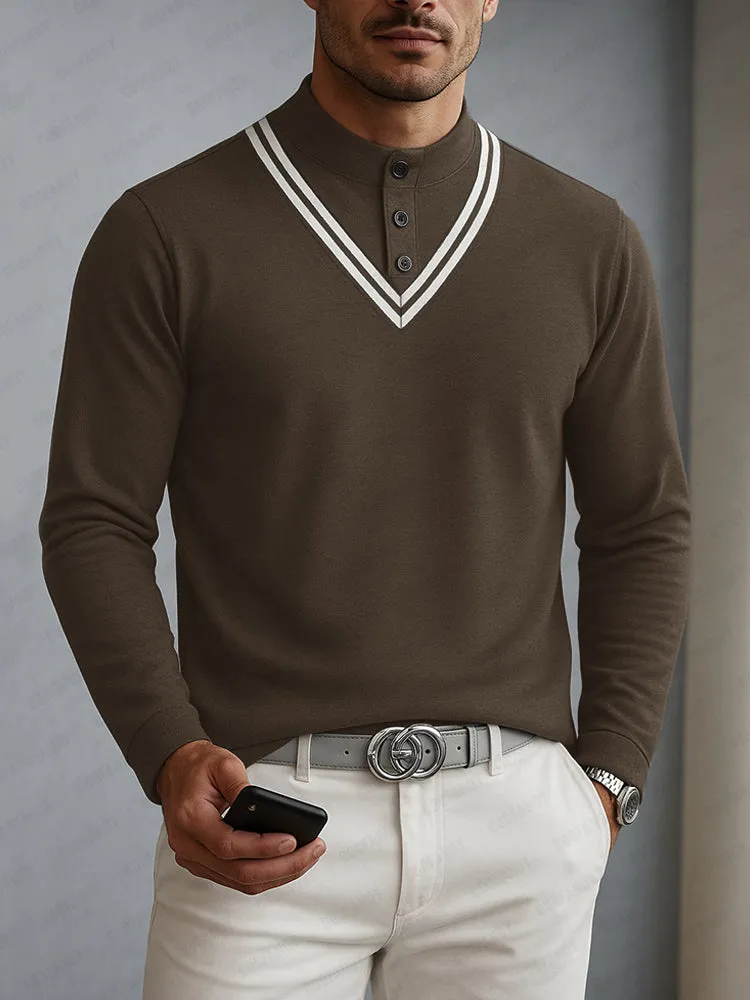 Versatile Colorblock Stripe Collar Shirt sold by Coofandy product image thumbnail 2