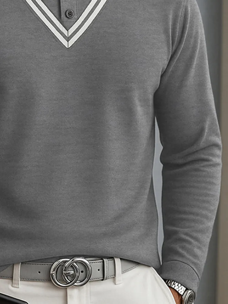 Versatile Colorblock Stripe Collar Shirt sold by Coofandy product image thumbnail 4