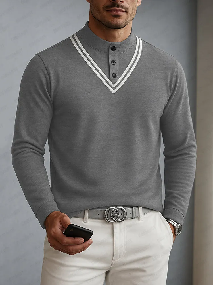 Versatile Colorblock Stripe Collar Shirt sold by Coofandy
