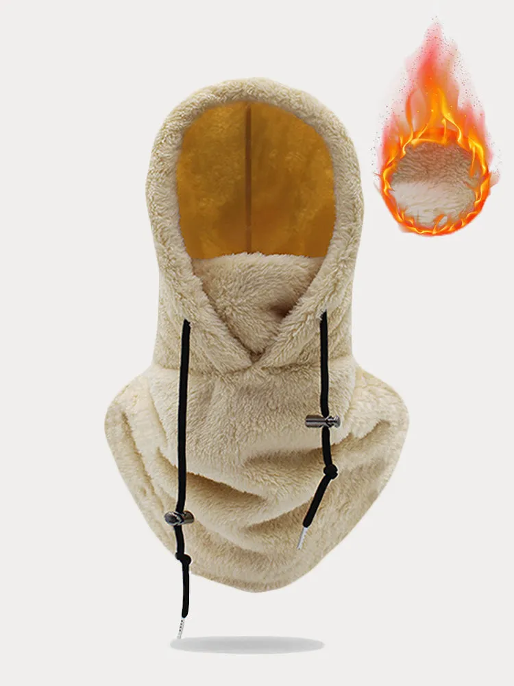 Thermal Fleece Hooded Ski Mask Face Cover Scarf sold by Coofandy
