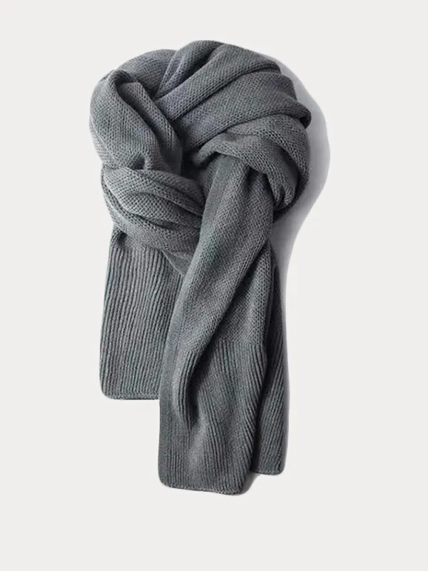 Versatile Thermal Solid Color Knit Scarf sold by Coofandy