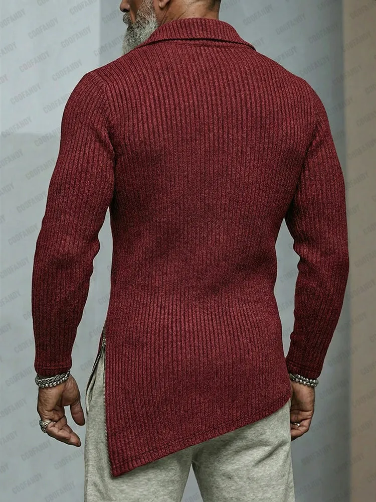 Trendy Asymmetric Hem Elastic Knit Top sold by Coofandy product image thumbnail 3