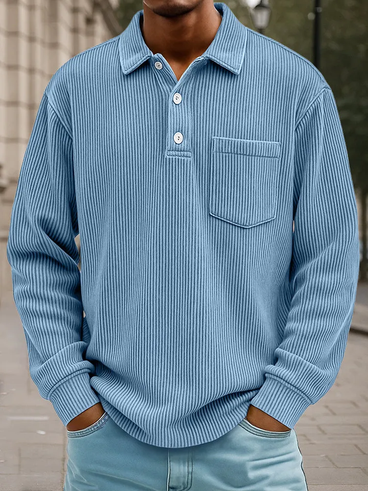 Timeless Design Corduroy Polo Shirt sold by Coofandy product image thumbnail 4