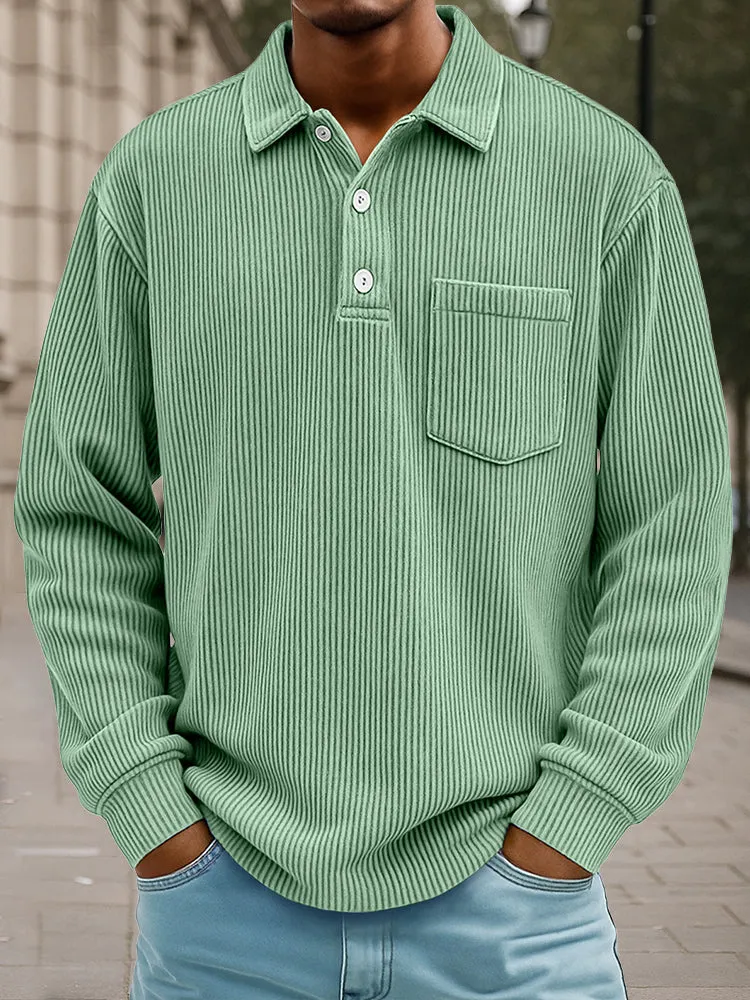 Timeless Design Corduroy Polo Shirt sold by Coofandy product image thumbnail 5