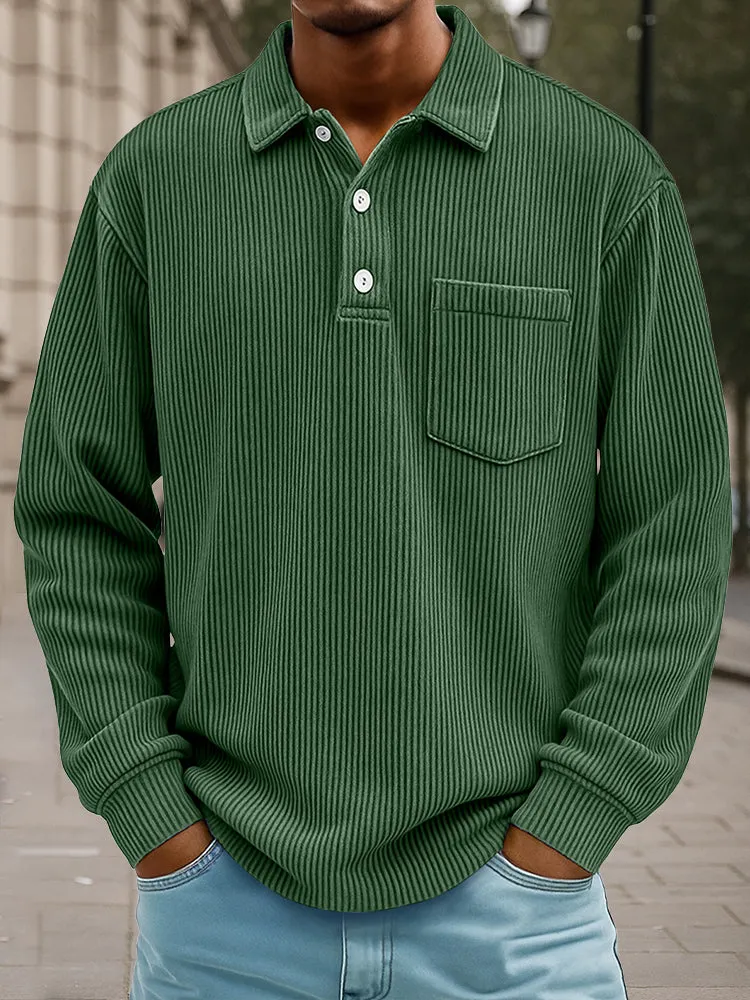 Timeless Design Corduroy Polo Shirt sold by Coofandy product image thumbnail 2