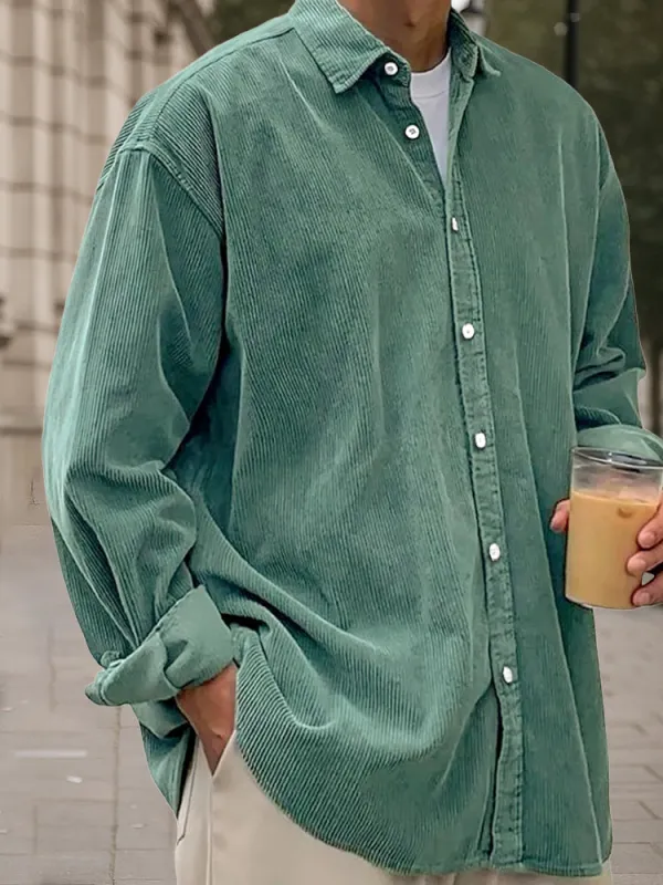 Classic Essential Corduroy Long Sleeve Shirt sold by Coofandy