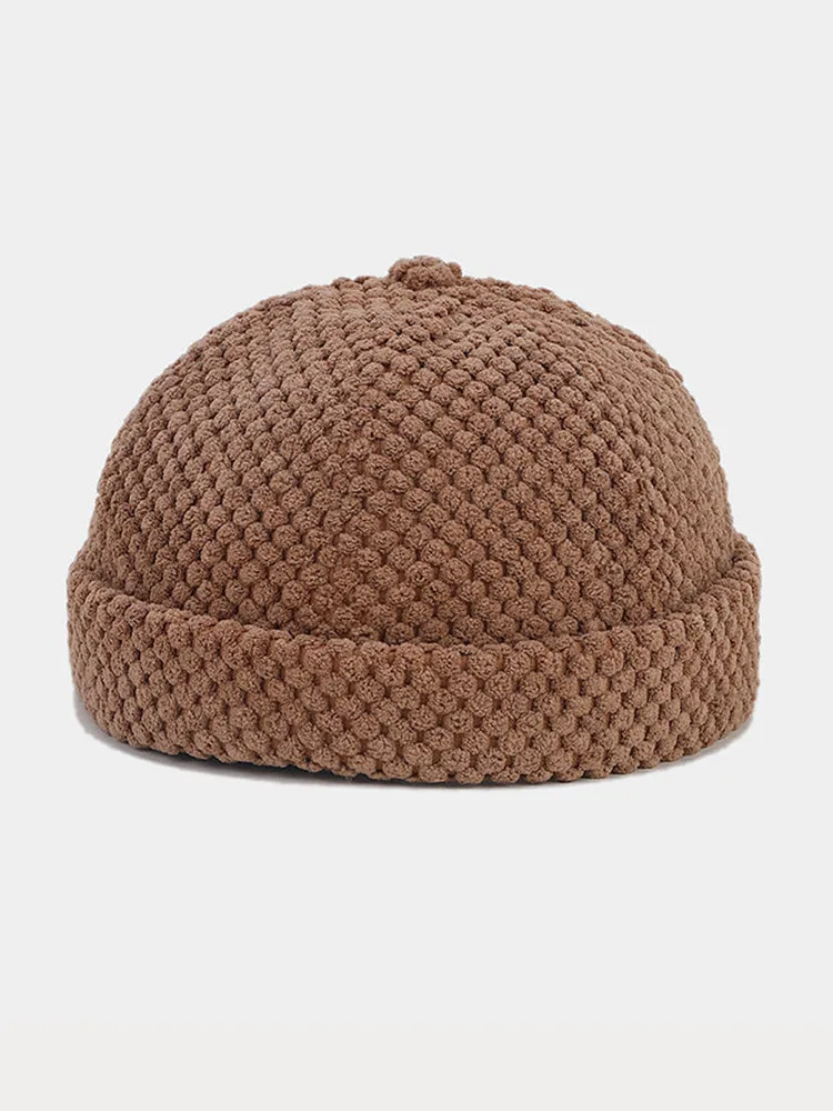 Corduroy Brimless Beanie Cap sold by Coofandy
