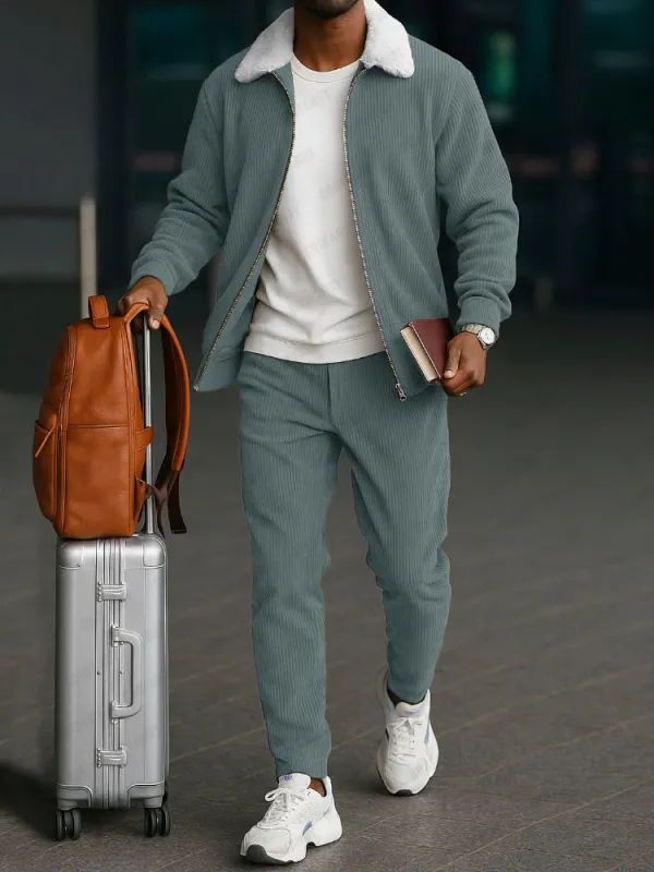 Classic Corduroy Jacket and Pants Set sold by Coofandy