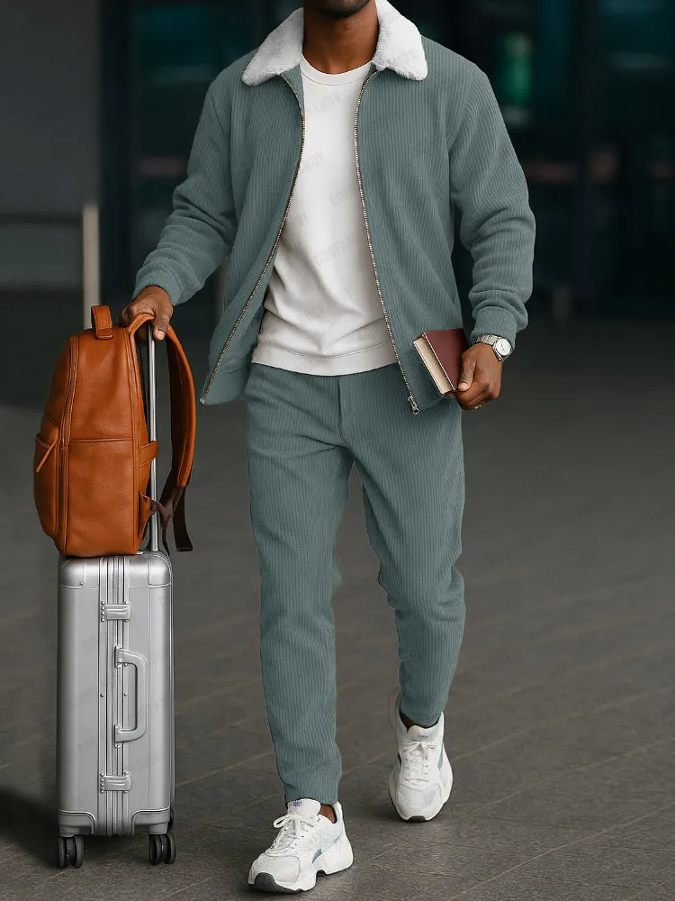 Classic Corduroy Jacket and Pants Set sold by Coofandy