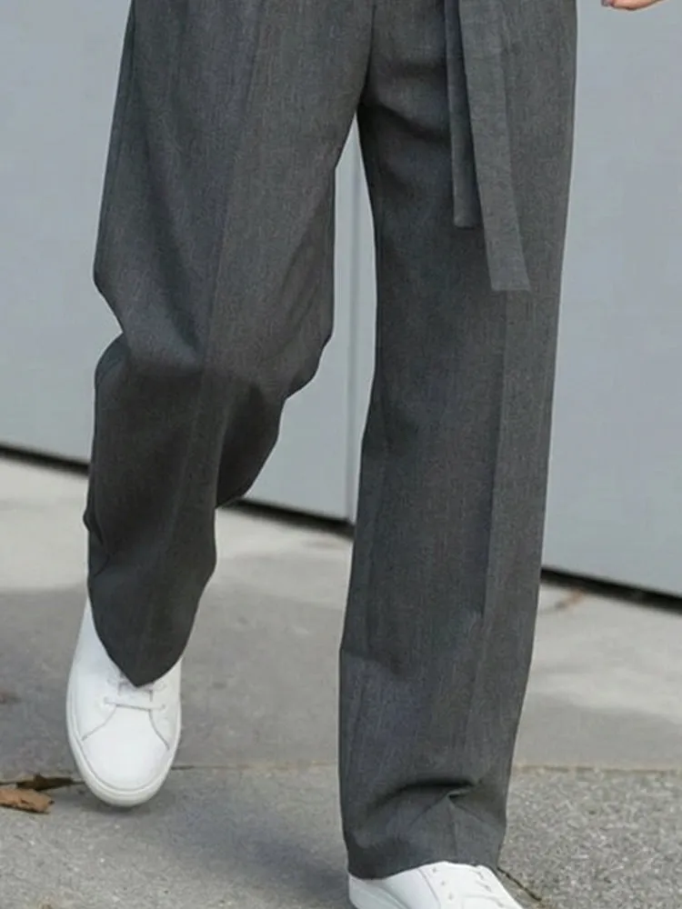 Trendy Smart Casual Belted Trousers sold by Coofandy product image thumbnail 4