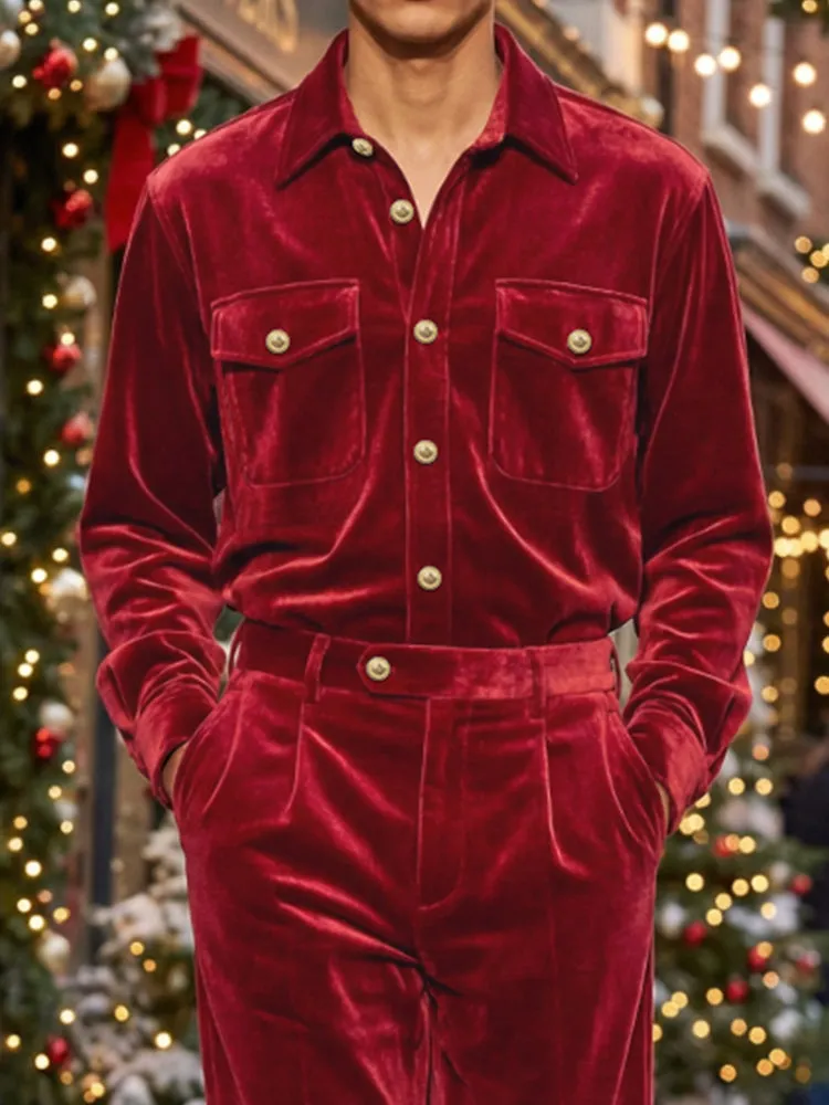 Premium Velvet Cargo Style Matching Set sold by Coofandy product image thumbnail 3