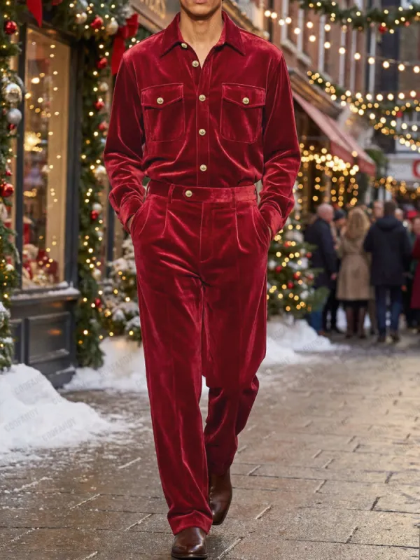 Premium Velvet Cargo Style Matching Set sold by Coofandy