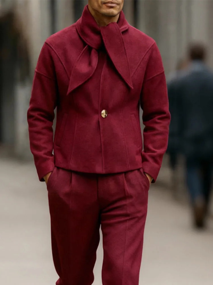 Bow Tie Design Blazer Pants Set sold by Coofandy product image thumbnail 3