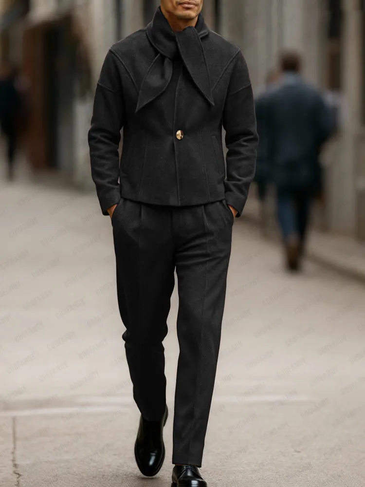 Bow Tie Design Blazer Pants Set sold by Coofandy product image thumbnail 2