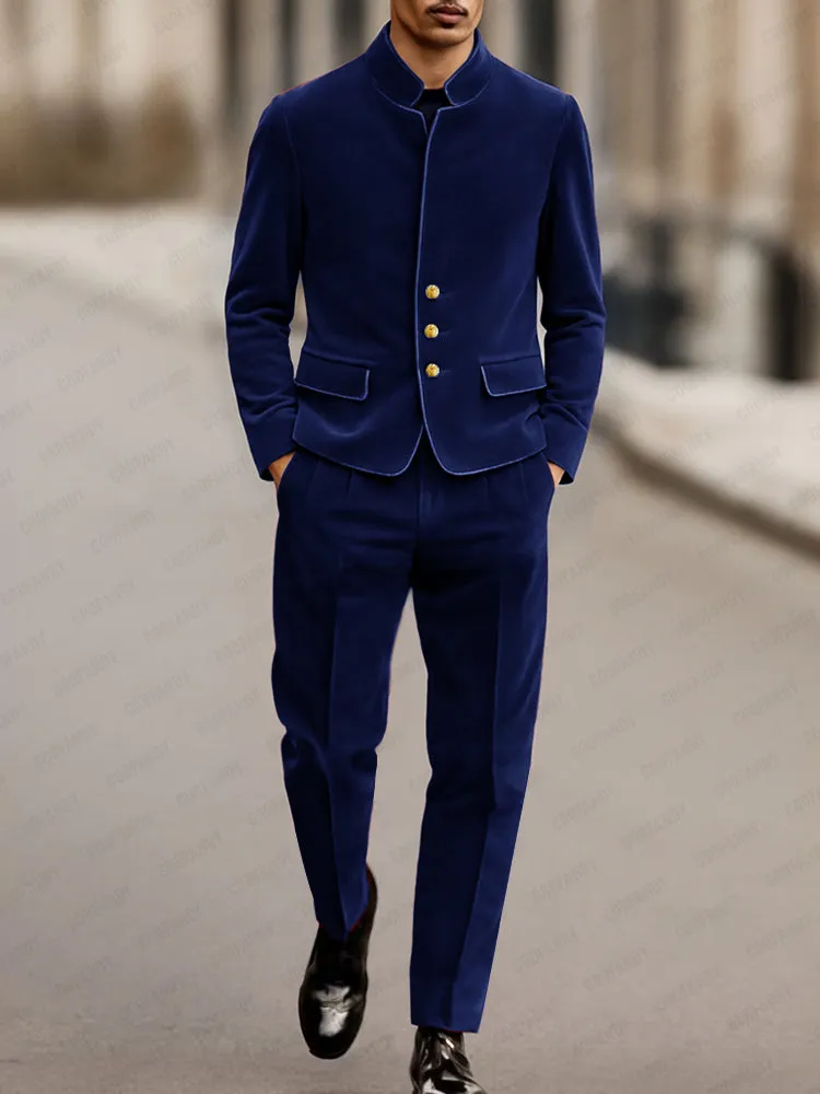 Elegant Velvet Blazer Jacket Pants Set sold by Coofandy product image thumbnail 2