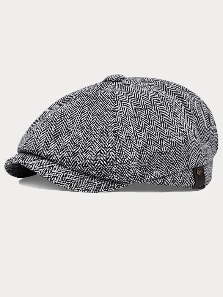 Classic Herringbone Tweed Newsboy Cap sold by Coofandy product image thumbnail 2