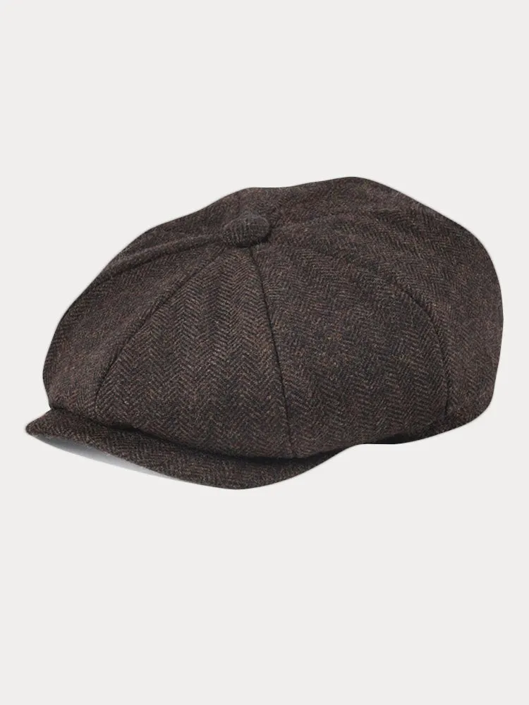 Vintage Herringbone Wool Blend Beret Hat sold by Coofandy product image thumbnail 3