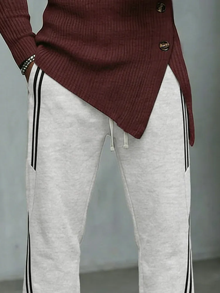 Sporty Side Stripe Straight Leg Pants sold by Coofandy product image thumbnail 3