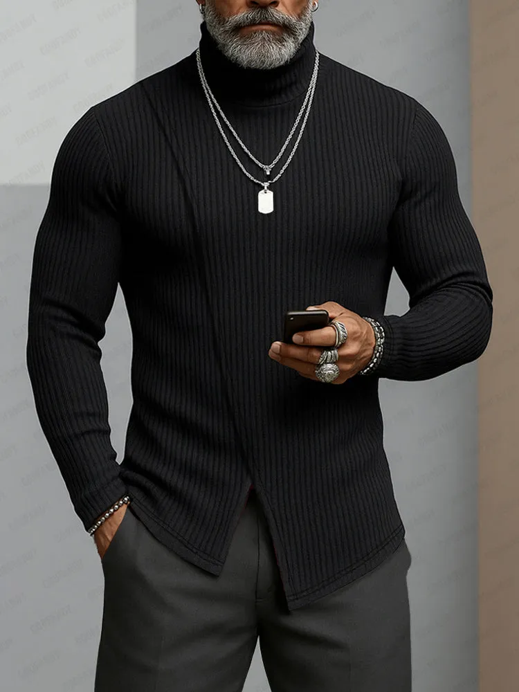 Minimalism Asymmetric Turtleneck Knit Undershirt sold by Coofandy product image thumbnail 2