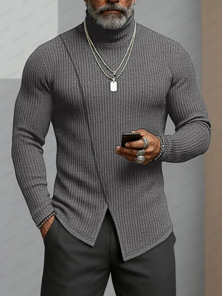 Minimalism Asymmetric Turtleneck Knit Undershirt sold by Coofandy product image thumbnail 3