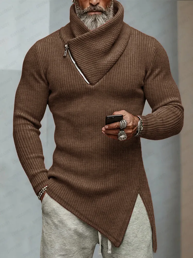 Trendy Asymmetric Knit Designer Sweater sold by Coofandy product image thumbnail 2