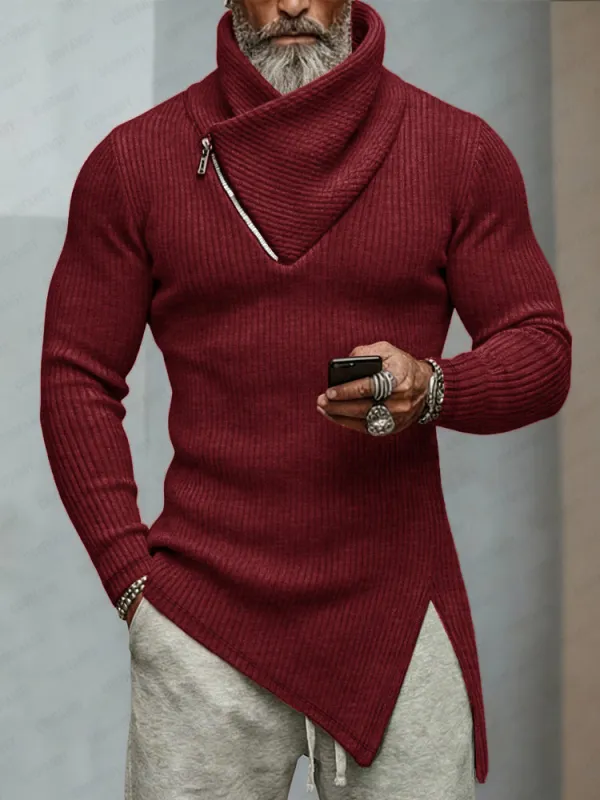 Trendy Asymmetric Knit Designer Sweater sold by Coofandy