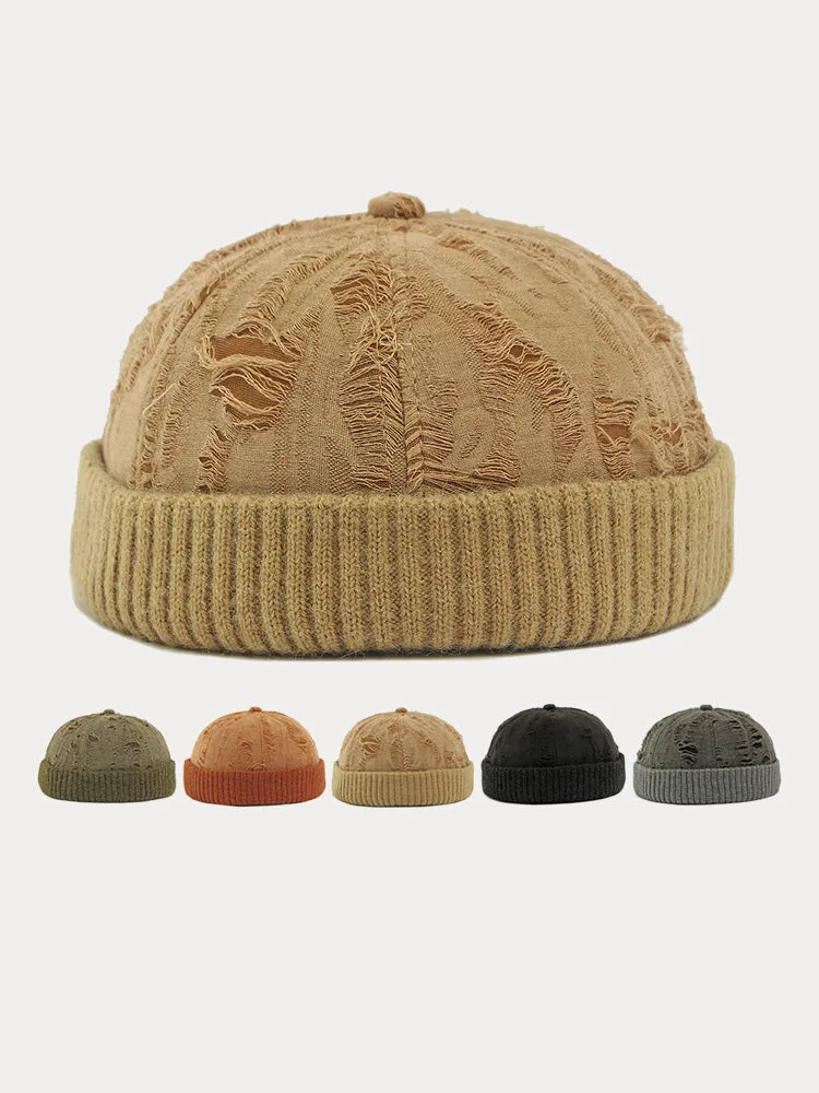 Stylish Knit Distressed Beanie Hat sold by Coofandy