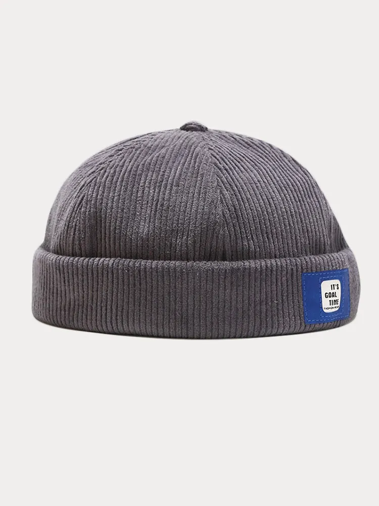 Vintage Corduroy Beanie Brimless Cap sold by Coofandy product image thumbnail 5