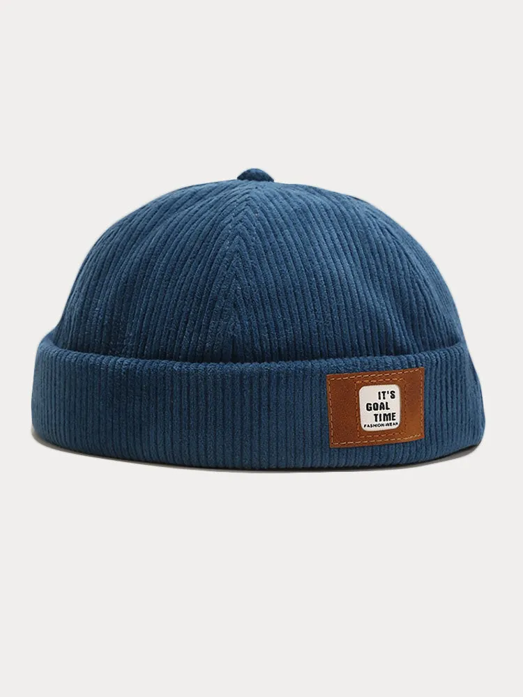 Vintage Corduroy Beanie Brimless Cap sold by Coofandy product image thumbnail 3