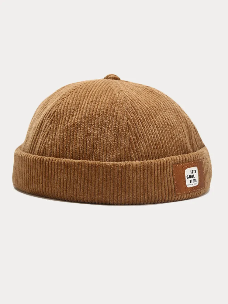 Vintage Corduroy Beanie Brimless Cap sold by Coofandy product image thumbnail 2