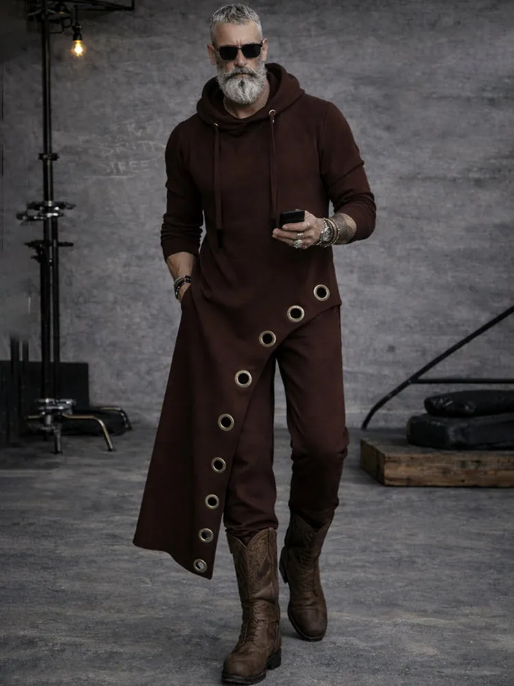 Gothic Style Irregular Hem Hoodie Pants Set sold by Coofandy