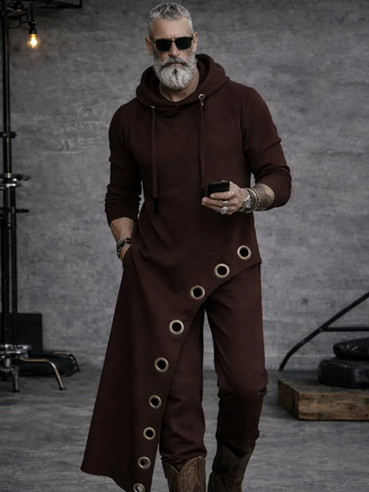 Gothic Style Irregular Hem Hoodie Pants Set sold by Coofandy product image thumbnail 3