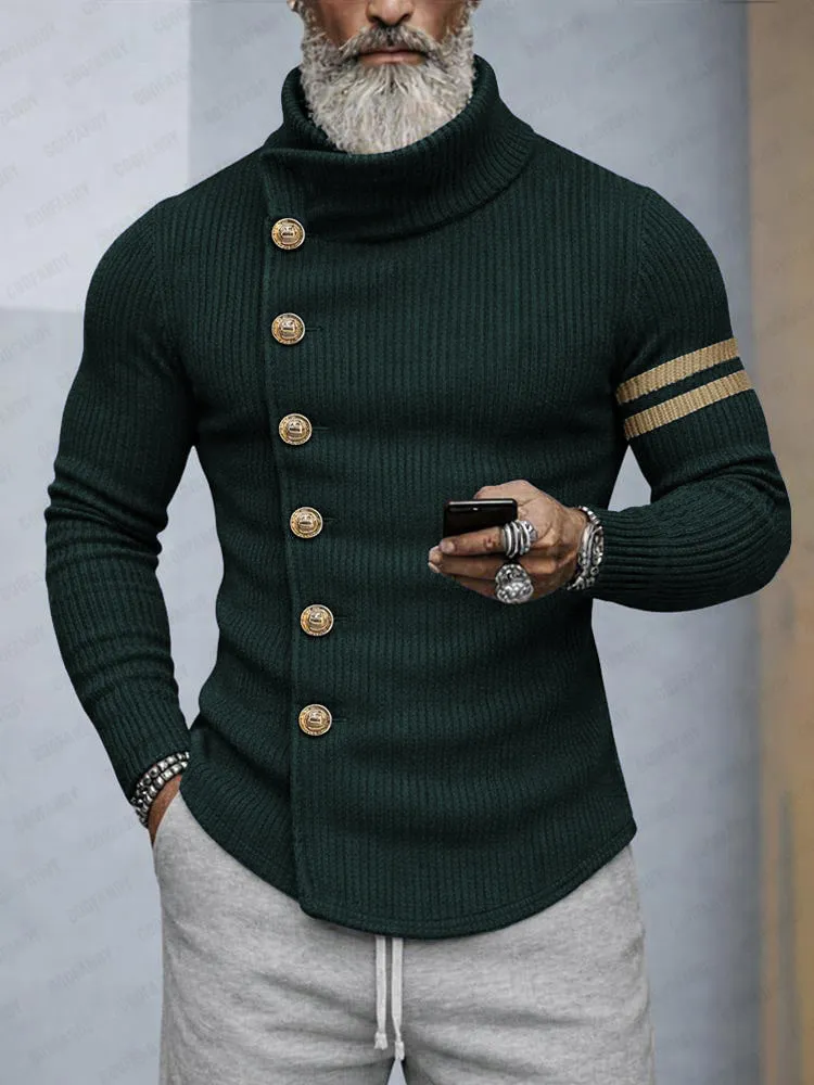 Premium Contrast Color Turtleneck Knit Top sold by Coofandy product image thumbnail 2