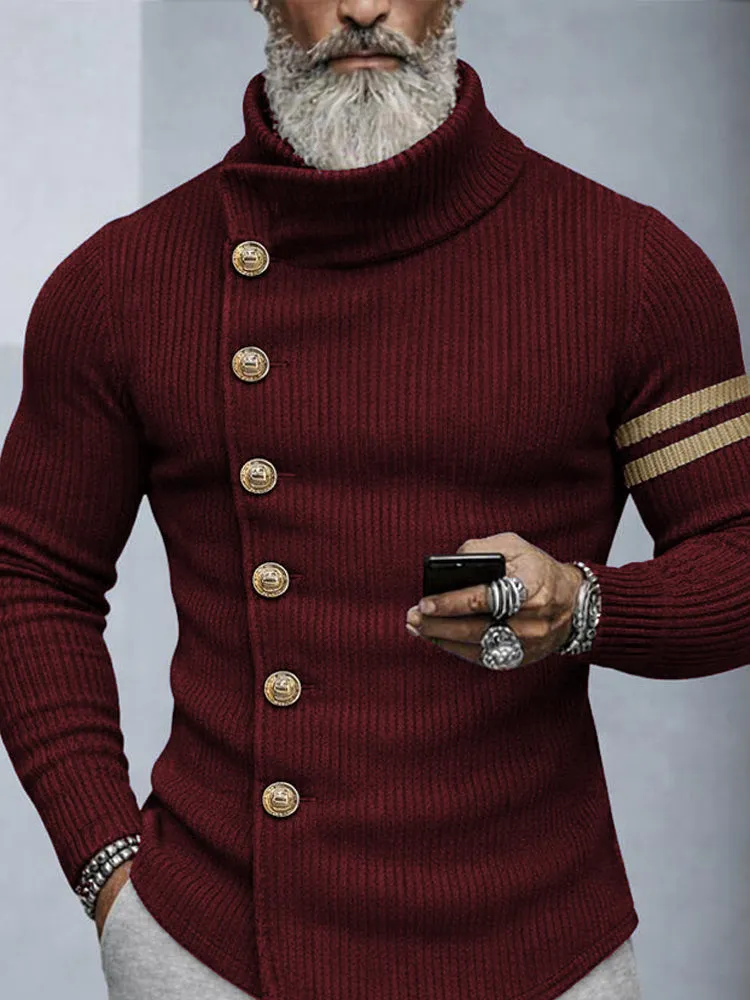 Premium Contrast Color Turtleneck Knit Top sold by Coofandy product image thumbnail 3