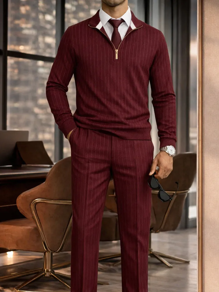 Urban Casual Stripe Polo Shirt and Pants Set sold by Coofandy product image thumbnail 3