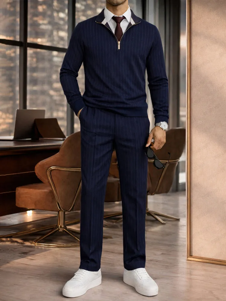 Urban Casual Stripe Polo Shirt and Pants Set sold by Coofandy product image thumbnail 2