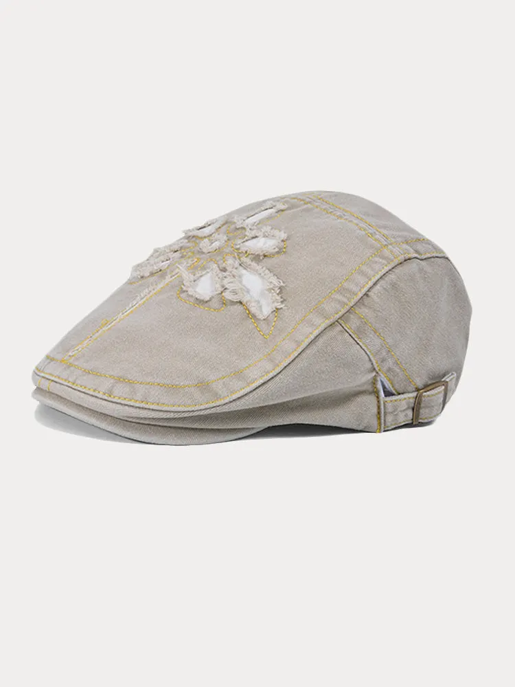 Unique Washed Ripped Denim Beret Hat sold by Coofandy product image thumbnail 2