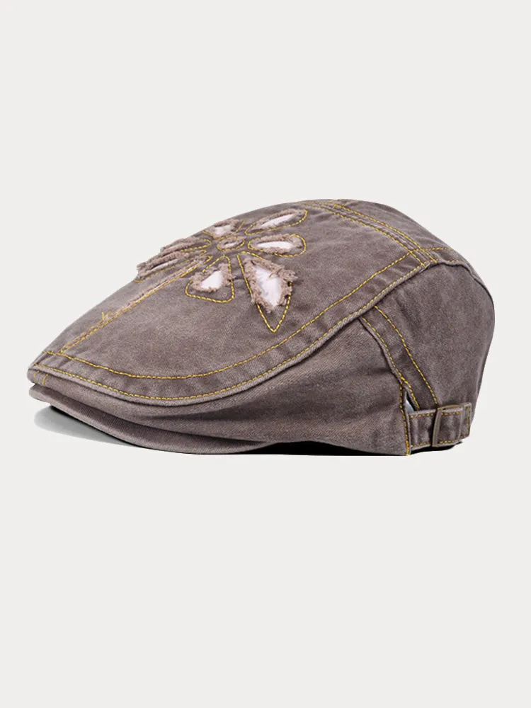 Unique Washed Ripped Denim Beret Hat sold by Coofandy product image thumbnail 5