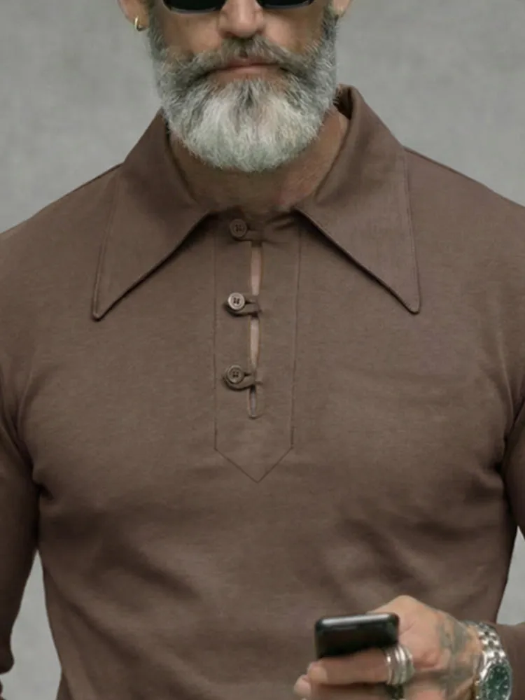 Vintage Lapel Collar Slim Fit Shirt sold by Coofandy product image thumbnail 3