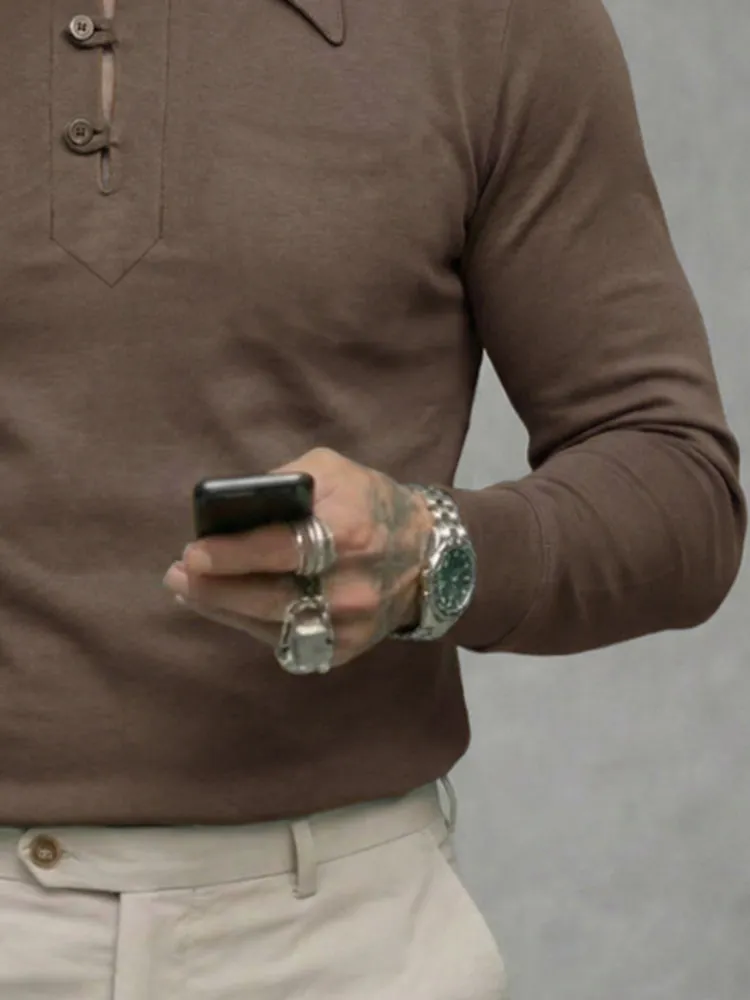 Vintage Lapel Collar Slim Fit Shirt sold by Coofandy product image thumbnail 4