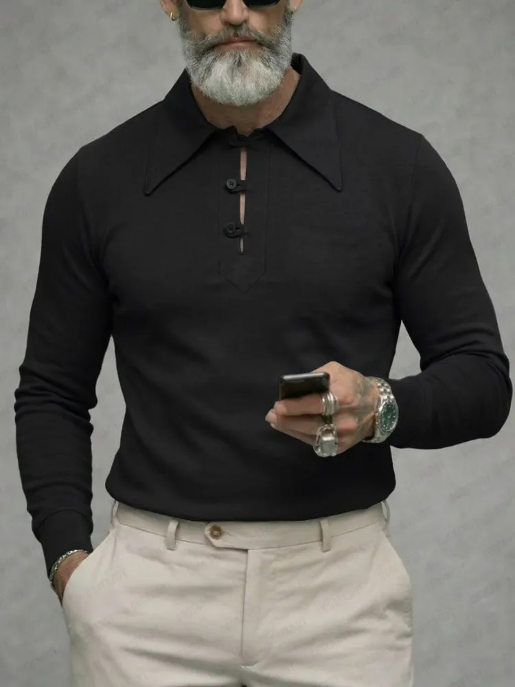 Vintage Lapel Collar Slim Fit Shirt sold by Coofandy product image thumbnail 2