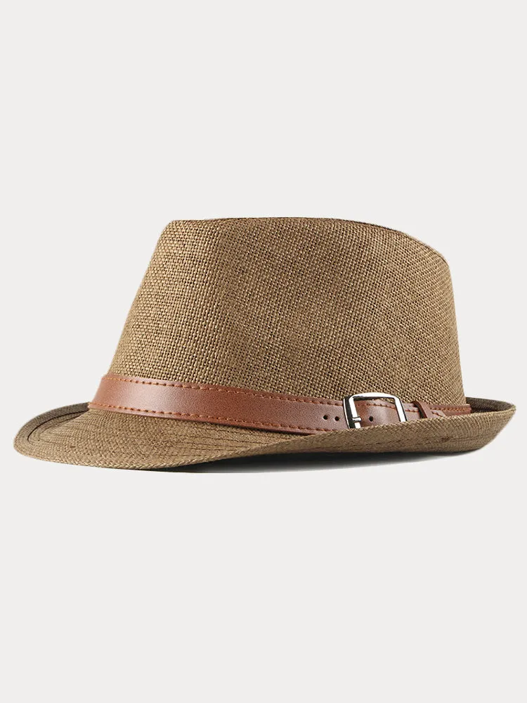 Stylish Buckled Leather Strap Fedora Hat sold by Coofandy product image thumbnail 5