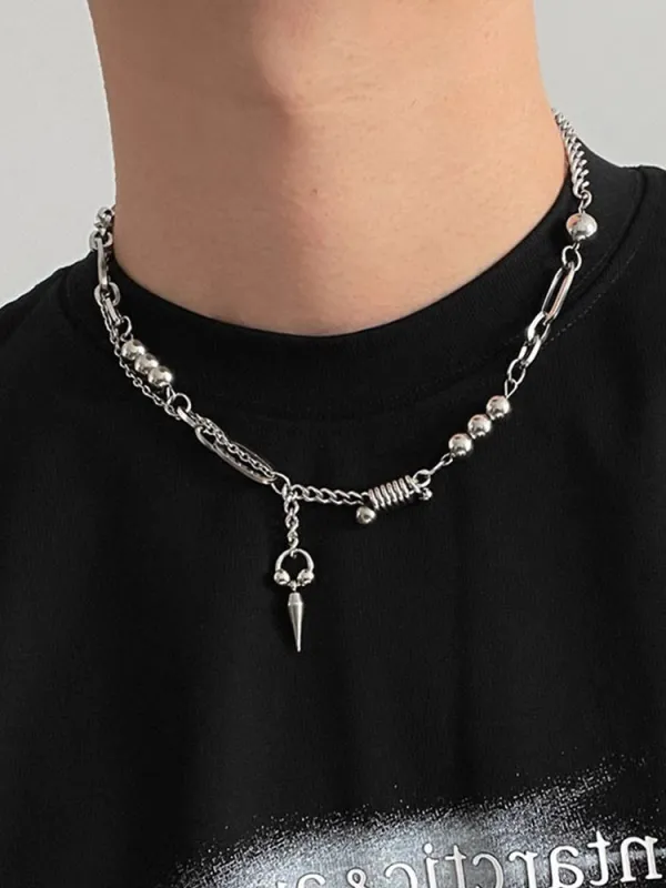 Fashion Punk Rivet Pendant Necklace sold by Coofandy