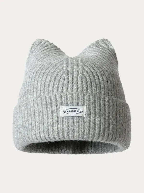 Fashion Plush Meowing Label Beanie sold by Coofandy
