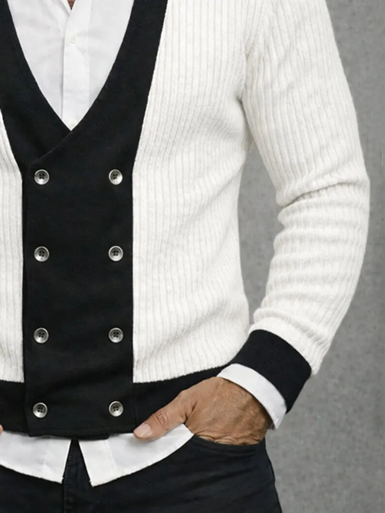 Casual Colorblock Textured Knit Spring Cardigan sold by Coofandy product image thumbnail 4