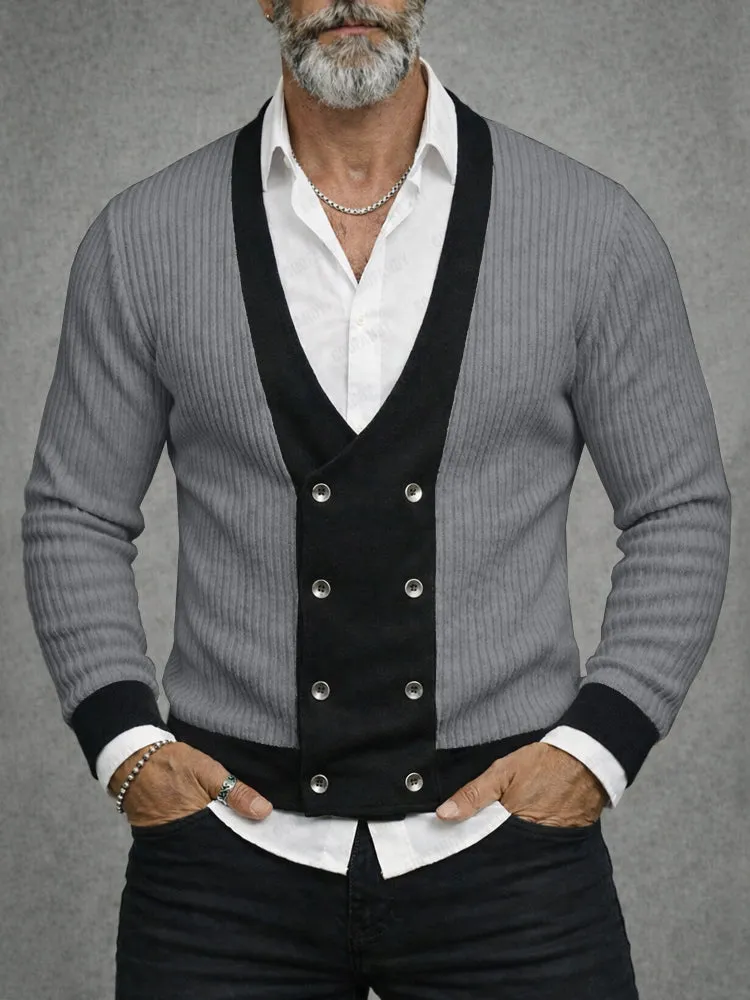 Casual Colorblock Textured Knit Spring Cardigan sold by Coofandy product image thumbnail 2