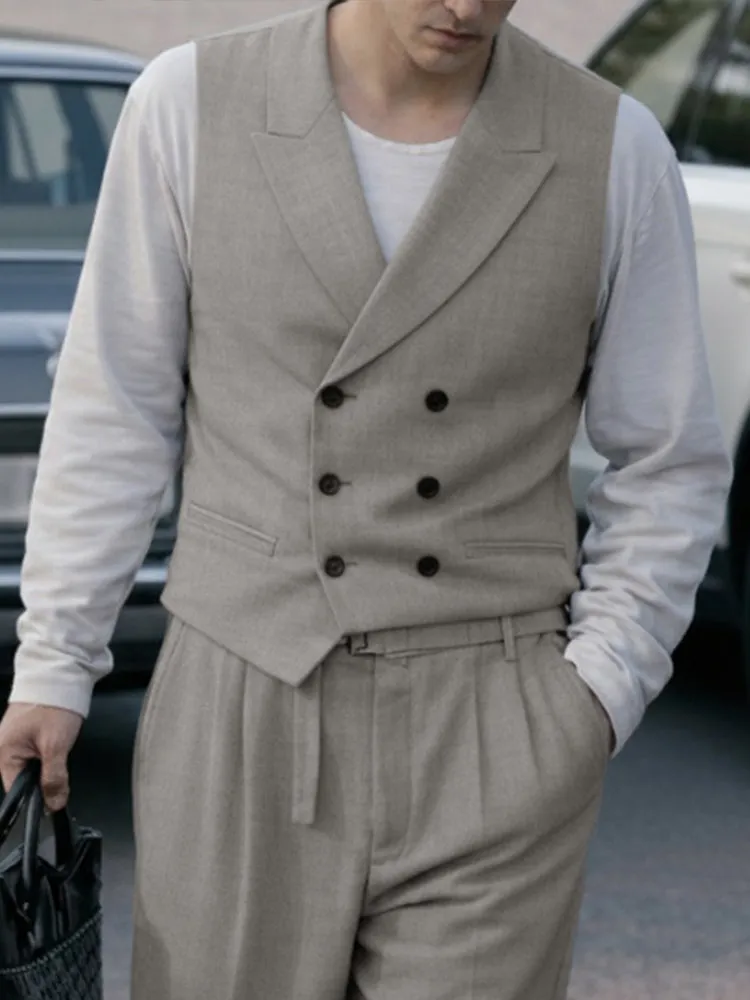 Smart Casual Double-Breasted Vest Pants Set sold by Coofandy product image thumbnail 3