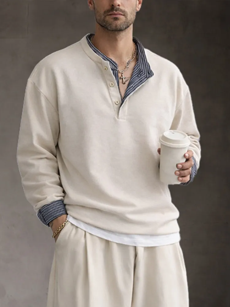 Casual Comfy Stripe Patchwork Sweatsuit Sets sold by Coofandy product image thumbnail 3