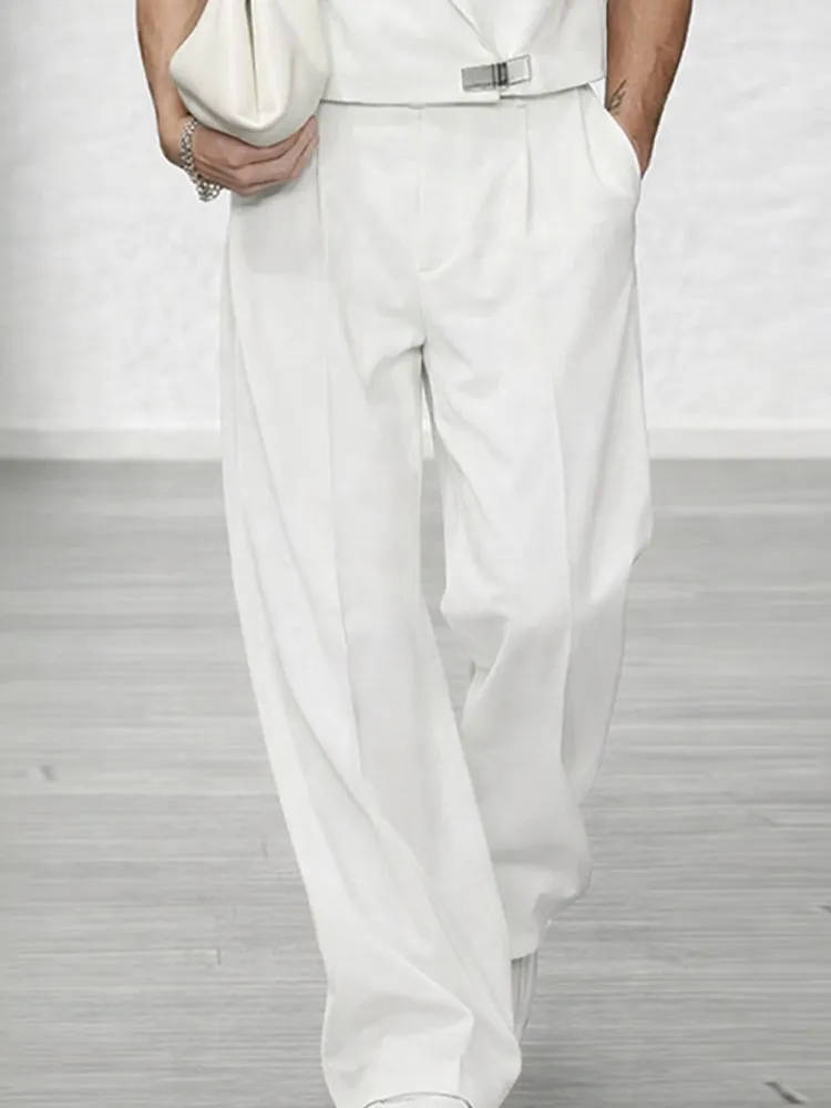 Trendy Lapel Vest and Wide-Leg Pants Set sold by Coofandy product image thumbnail 5